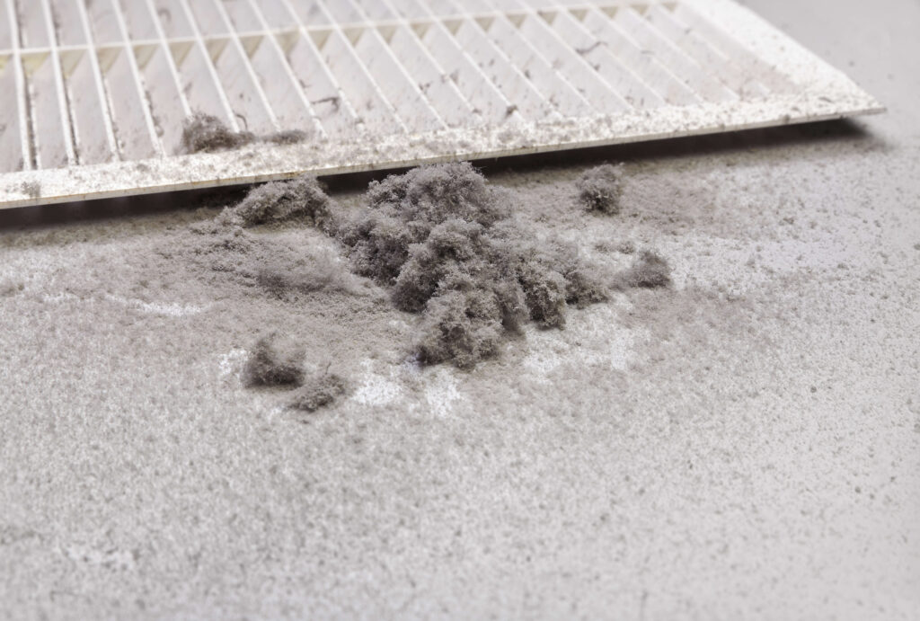 Dust on floor with register